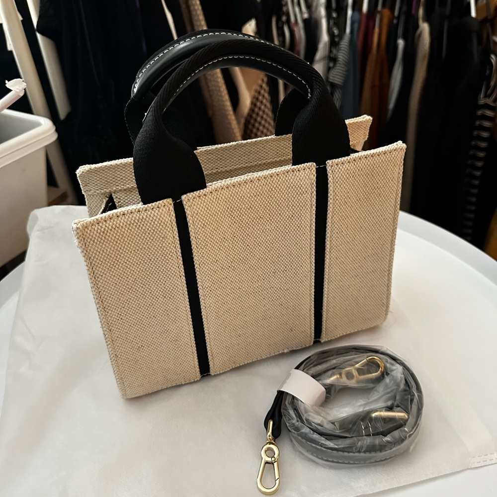 Elegant Black and Cream Mimi Tote Bag. Has No Strap Never Used NWOT